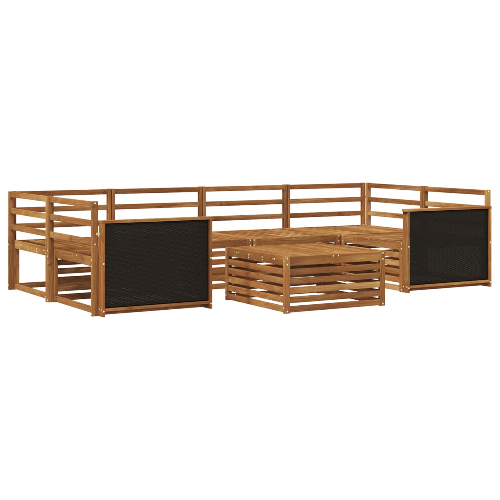 Buiten bankenset 7 pcs Naturel Massief Acaciahout image 2