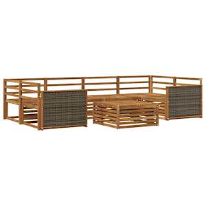 Zunanja garnitura za sedenje 7 pcs Naravna Masiven les akacije