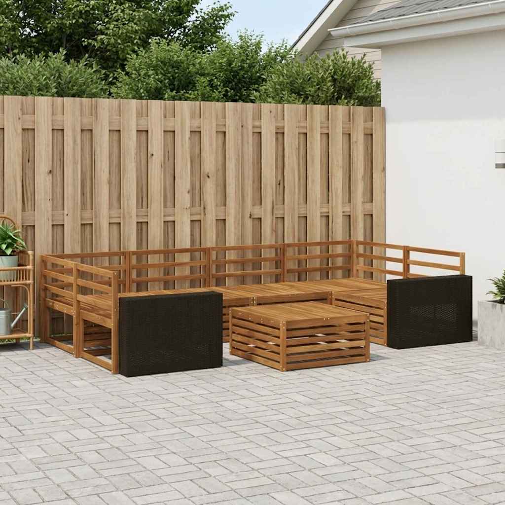 Buiten bankenset 7 pcs Naturel Massief Acaciahout image 1