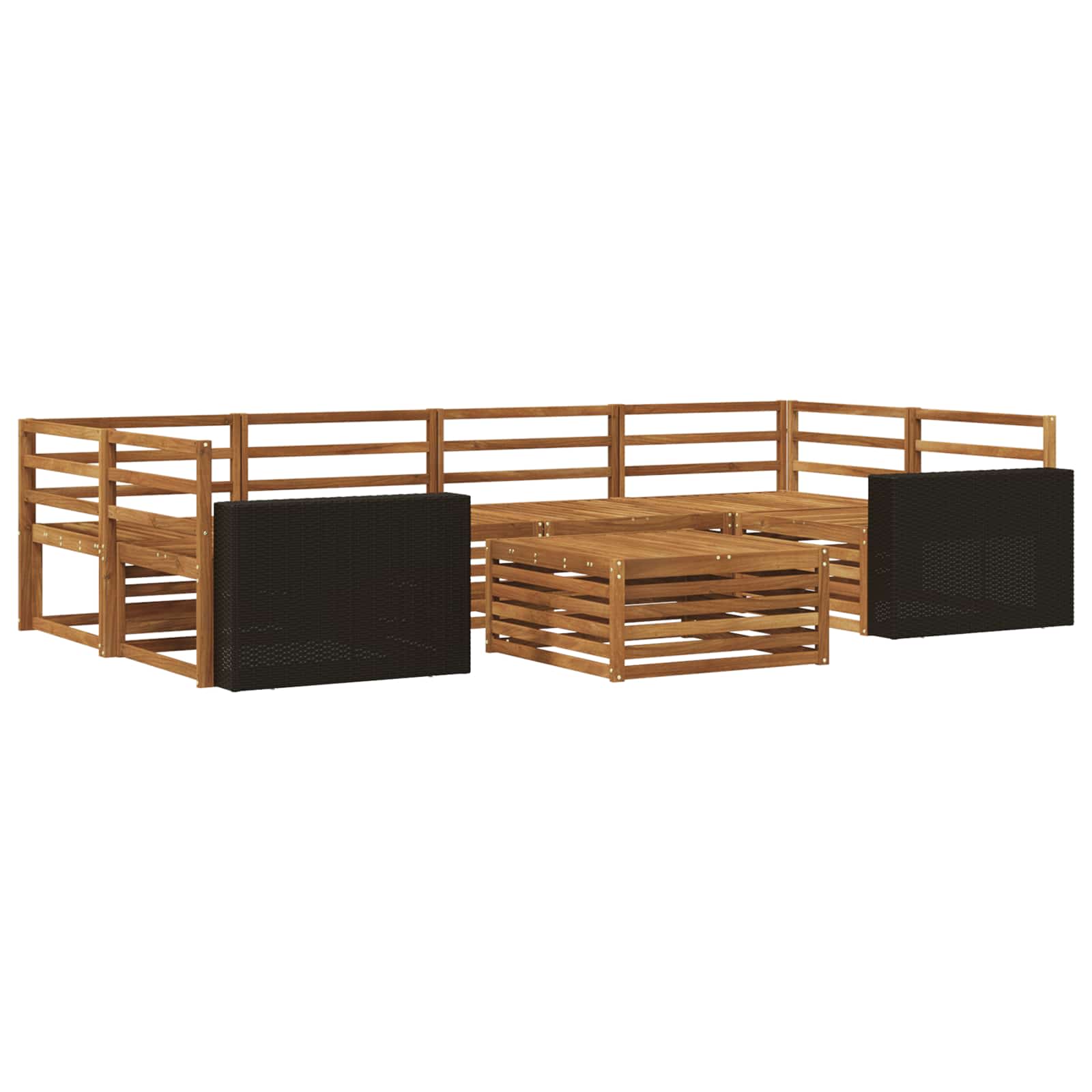 Buiten bankenset 7 pcs Naturel Massief Acaciahout image 2