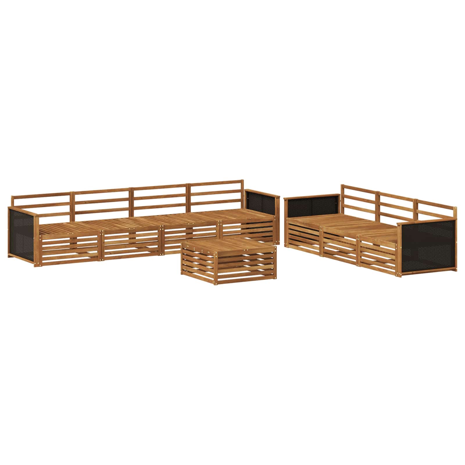 Venkovní pohovková souprava 8 pcs Přírodní 79 x 79 x 37 cm - obrázek 2