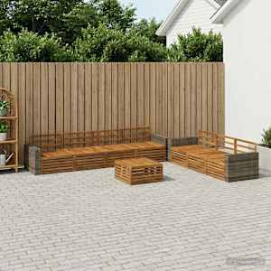 Zunanja garnitura za sedenje 8 pcs Naravna 79 x 79 x 37 cm