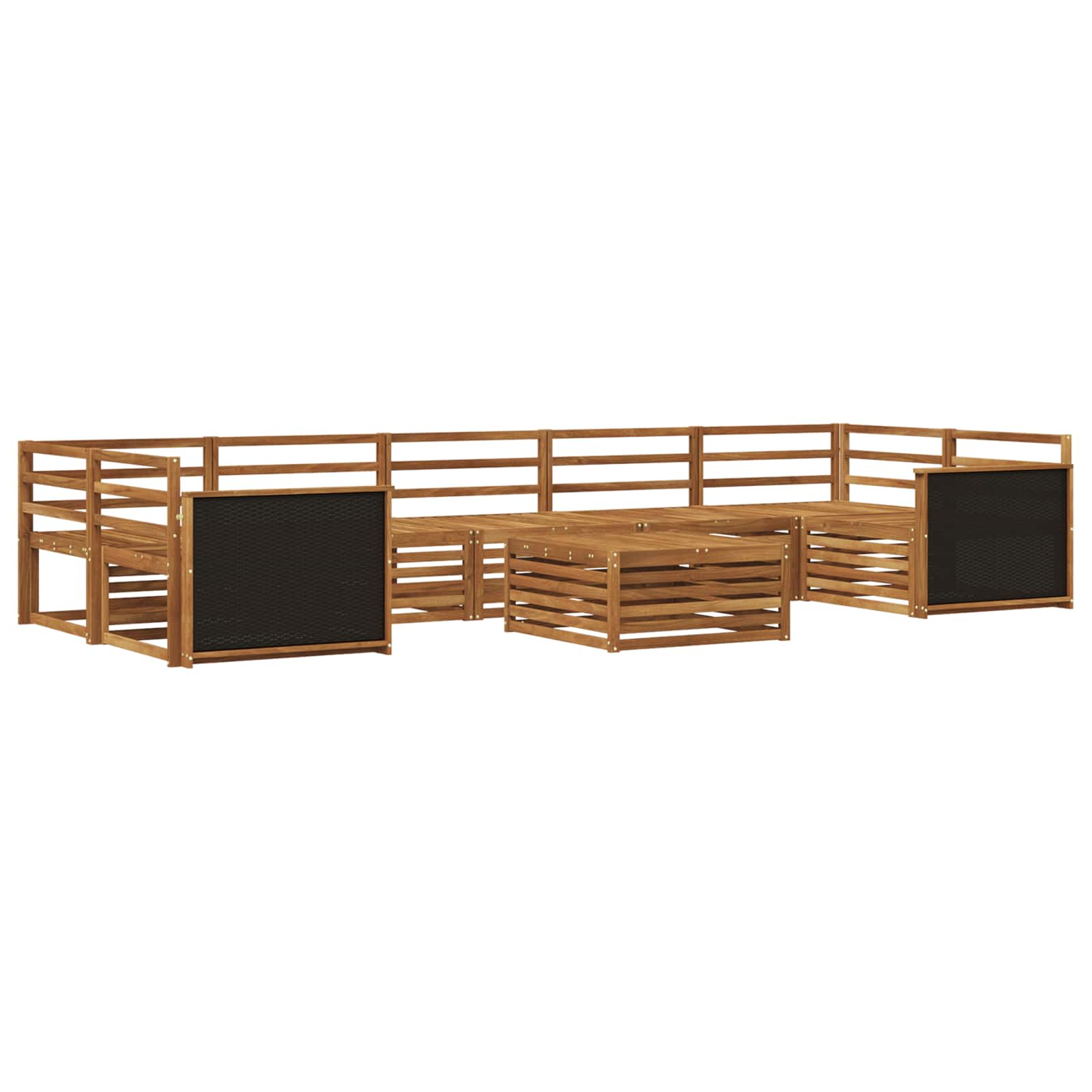 Buiten bankenset 8 pcs Naturel Massief Acaciahout image 2