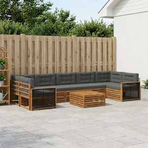 Zunanja garnitura za sedenje 8 pcs Naravna in antracitna