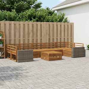 Zunanja garnitura za sedenje 8 pcs Naravna Masiven les akacije