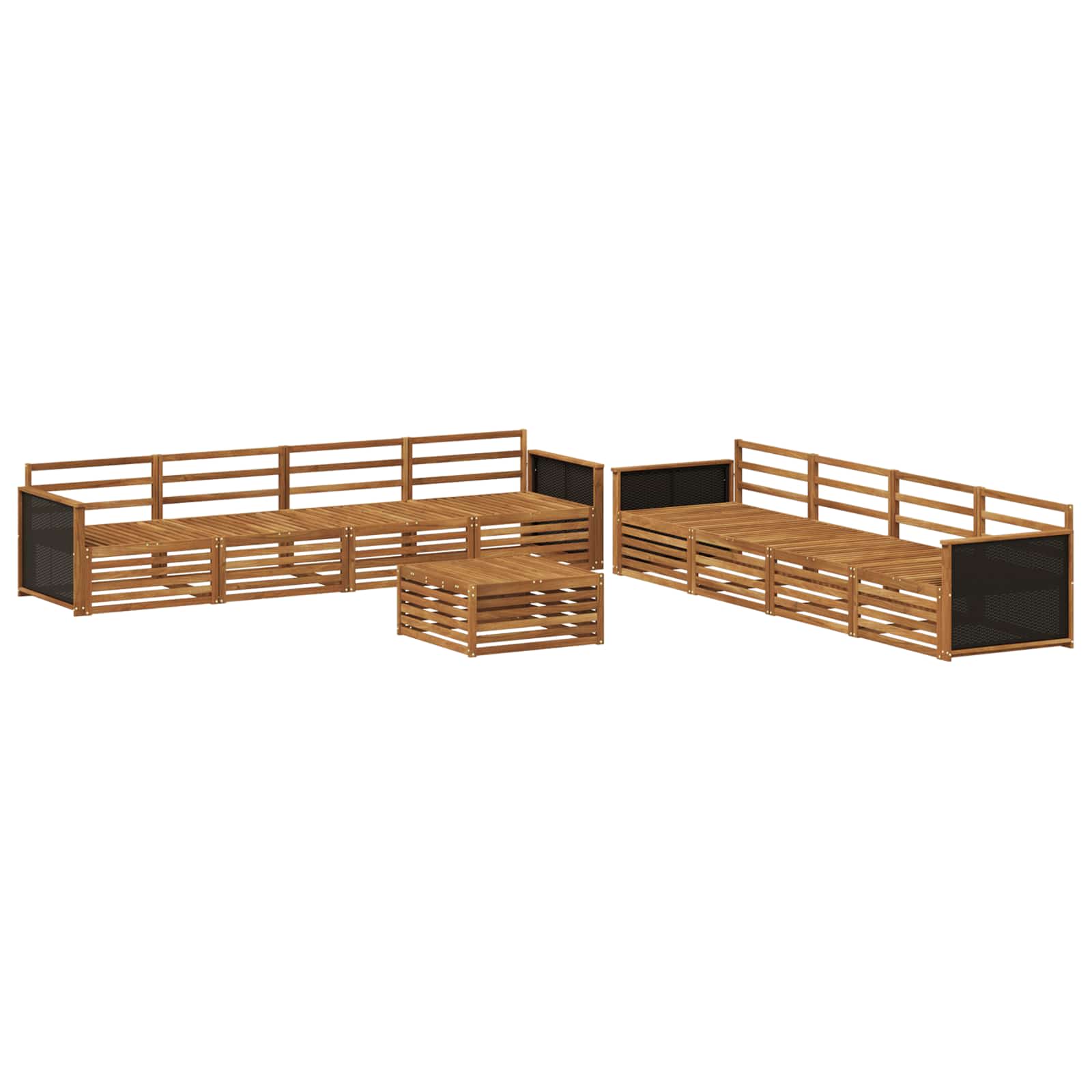 Buiten bankenset 9 pcs Naturel Massief acaciahout image 1