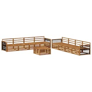 Zunanja garnitura za sedenje 9 pcs Naravna Masiven les akacije