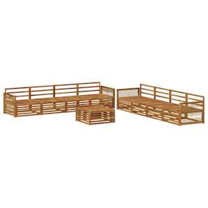 Zunanja garnitura za sedenje 9 pcs Naravna Masiven les akacije