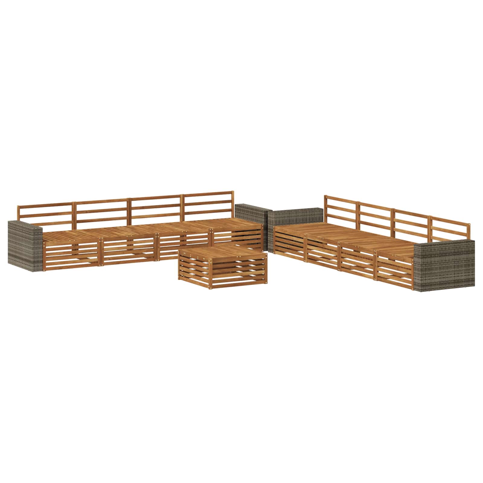 Buiten bankenset 9 pcs Naturel Massief acaciahout image 1
