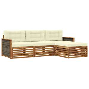 Zunanja garnitura za sedenje z blazino Naravna in smetana