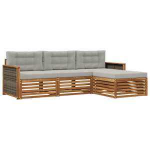 Zunanja garnitura za sedenje z blazino Naravna in svetlo siva