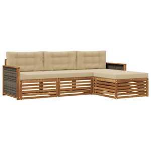 Zunanja garnitura za sedenje z blazino Naravna in bež