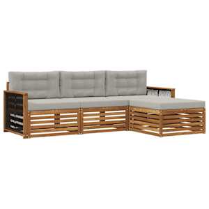 Zunanja garnitura za sedenje z blazino Naravna in svetlo siva