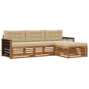 Zunanja garnitura za sedenje Naravna in bež 249 x 162,5 x 73 cm