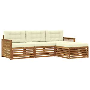 Zunanja garnitura za sedenje z blazino Naravna in smetana