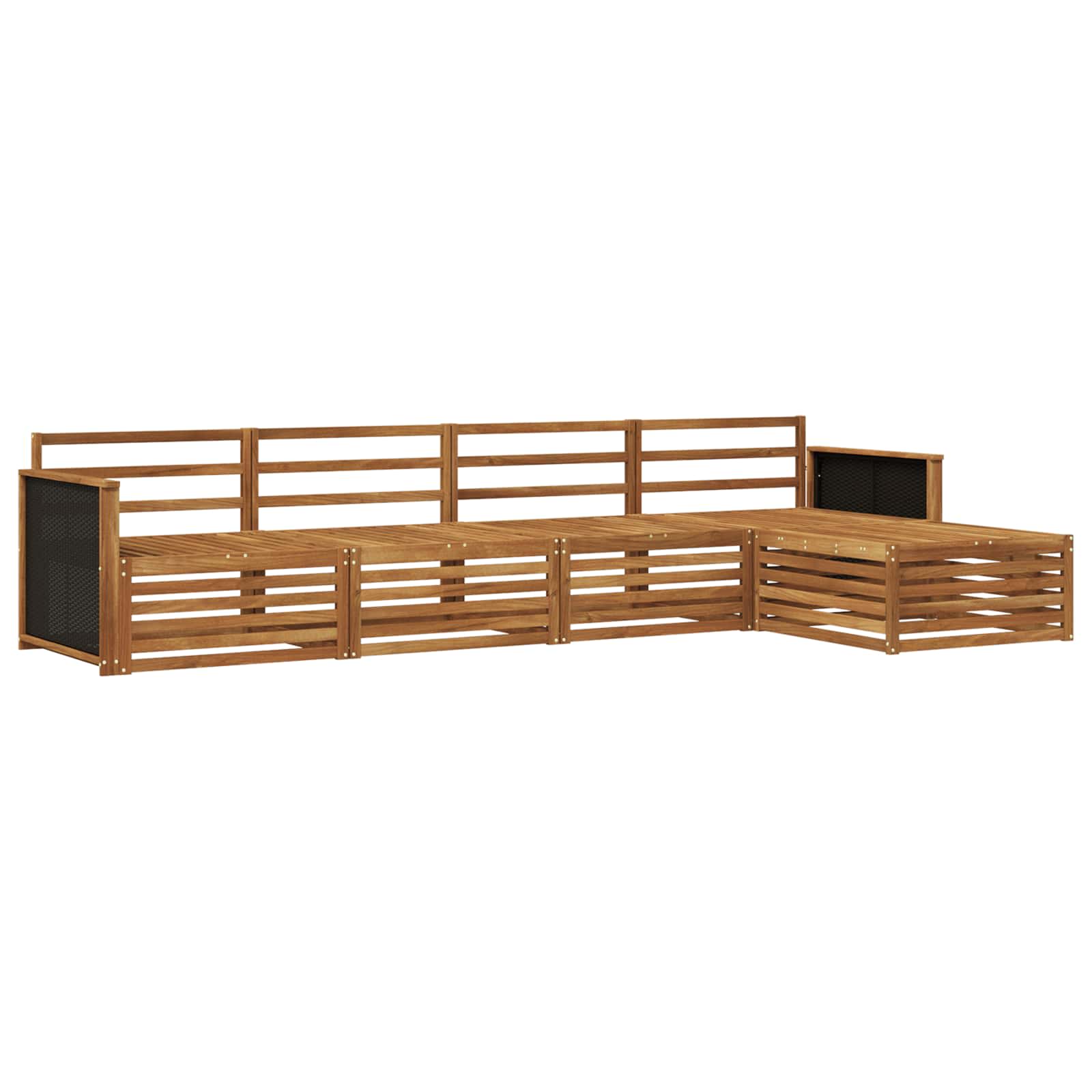 Buiten bankenset 5 pcs Naturel Massief Acaciahout image 2