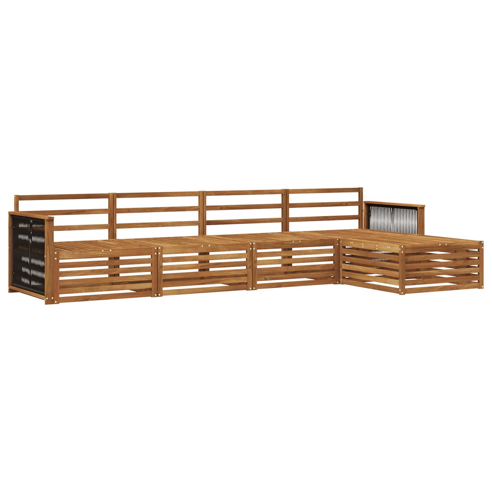 Buiten bankenset 5 pcs Naturel Massief Acaciahout image 1