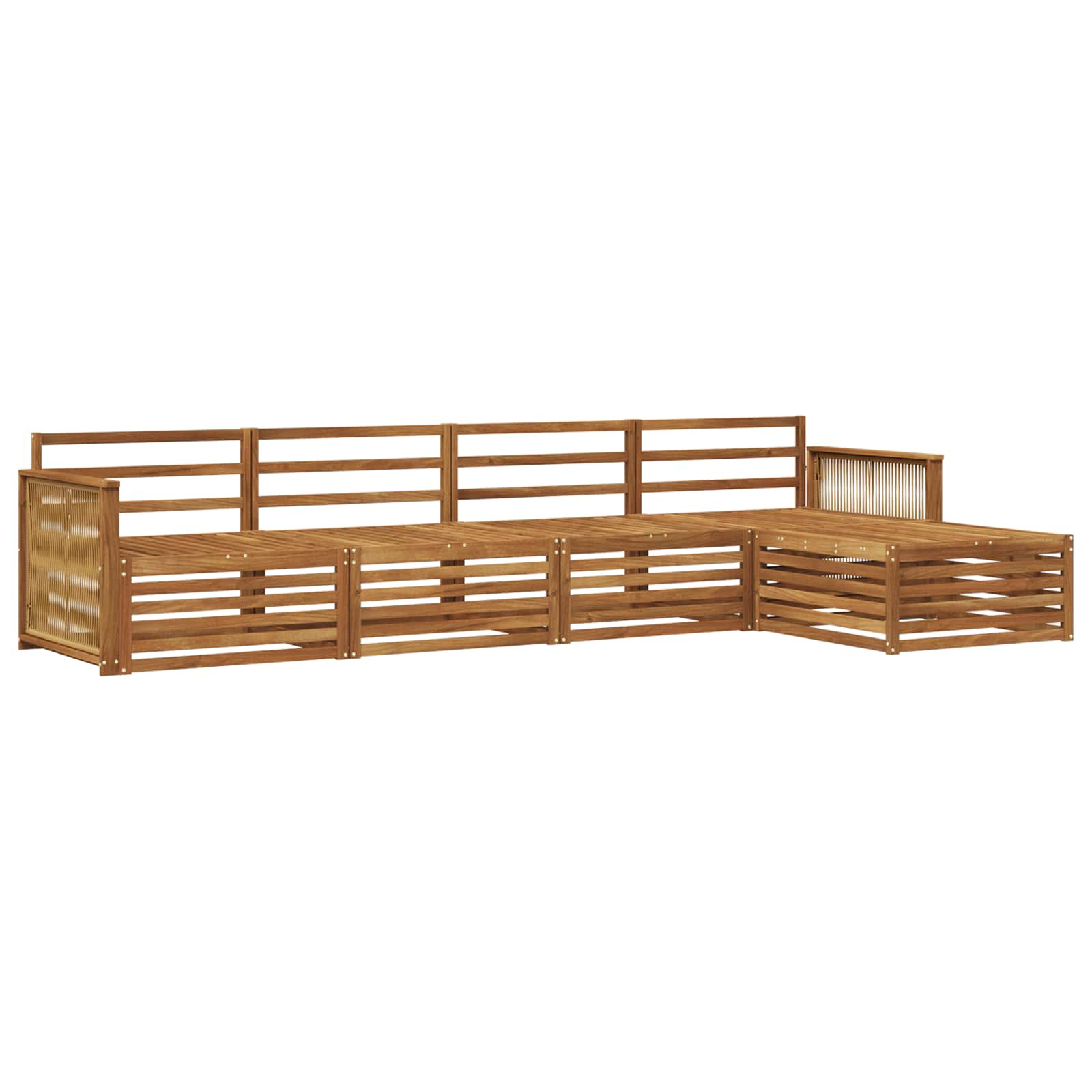 Buiten bankenset 5 pcs Naturel Massief Acaciahout image 1