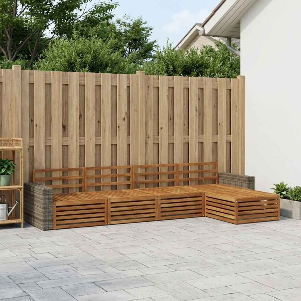 Buiten bankenset 5 pcs Naturel Massief Acaciahout image 1
