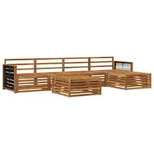 Zunanja garnitura za sedenje 6 pcs Naravna Masiven les akacije