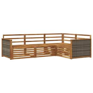 Zunanja garnitura za sedenje 4 pcs Naravna Masiven les akacije
