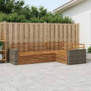 Zunanja garnitura za sedenje 4 pcs Naravna