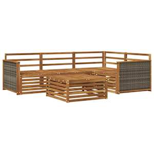 Zunanja garnitura za sedenje 5 pcs Naravna Masiven les akacije