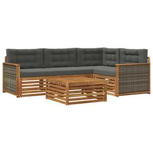 Zunanja garnitura za sedenje 5 pcs Naravna in antracitna