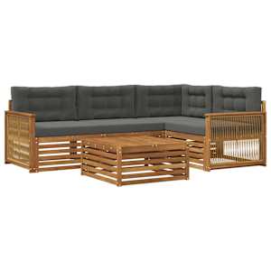 Zunanja garnitura za sedenje 5 pcs Naravna in antracitna