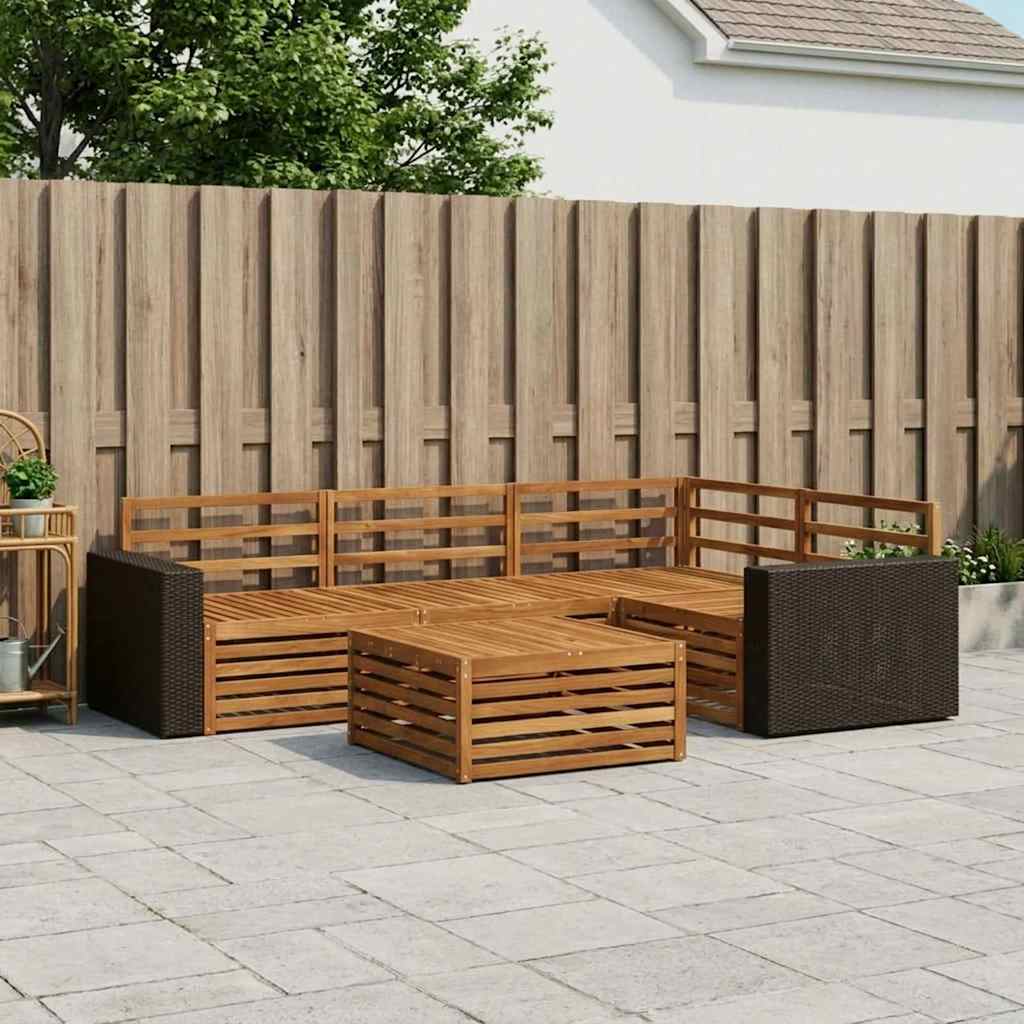 Venkovní pohovková souprava 5 pcs Přírodní 79 x 79 x 37 cm