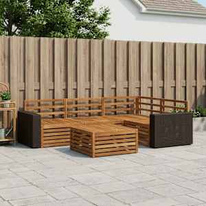Zunanja garnitura za sedenje 5 pcs Naravna 79 x 79 x 37 cm