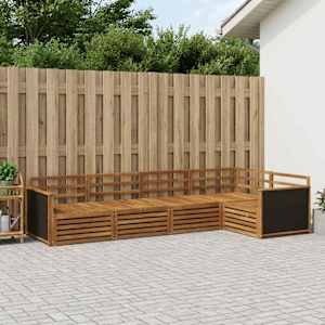 Zunanja garnitura za sedenje 5 pcs Naravna 323 x 164,5 x 73 cm
