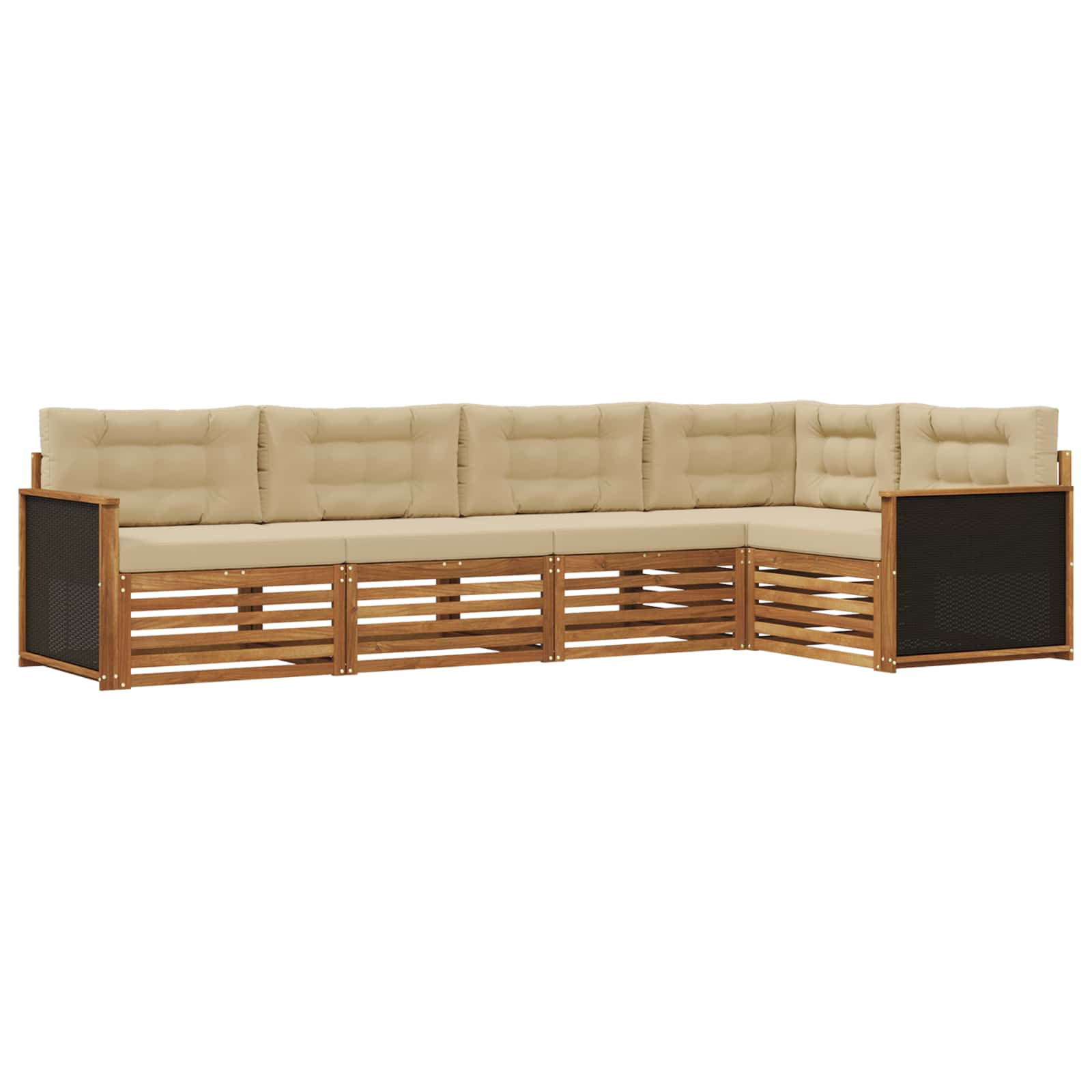 vidaXL Buiten bankenset 5 st Natuurlijk en Beige Polyester, foto 3