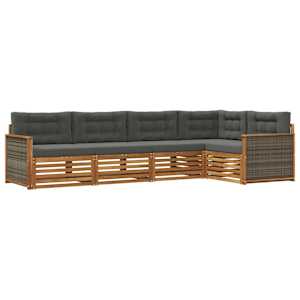 Zunanja garnitura za sedenje 5 pcs Naravna in antracitna