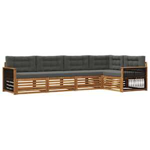 Zunanja garnitura za sedenje 5 pcs Naravna in antracitna