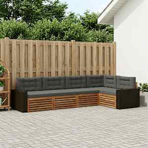 Zunanja garnitura za sedenje 5 pcs Naravna in antracitna