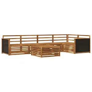 Venkovní pohovková souprava 6 pcs Přírodní 79 x 79 x 37 cm - obrázek 2