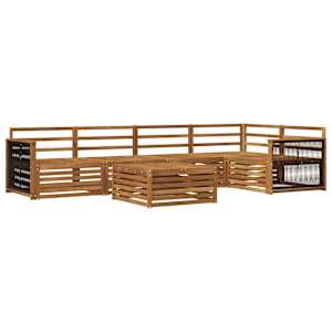 Zunanja garnitura za sedenje 6 pcs Naravna Masiven les akacije