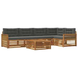 Zunanja garnitura za sedenje 6 pcs Naravna in antracitna