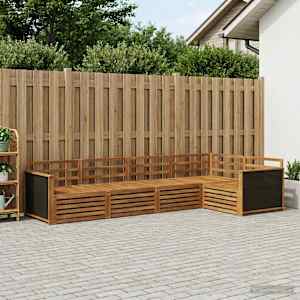 Zunanja garnitura za sedenje 6 pcs Naravna 406 x 168,5 x 73 cm