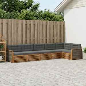 Zunanja garnitura za sedenje 6 pcs Naravna in antracitna