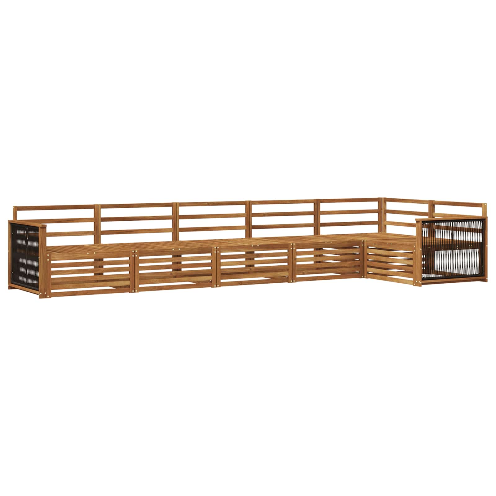 Buiten bankenset 6 pcs Naturel Massief Acaciahout image 1