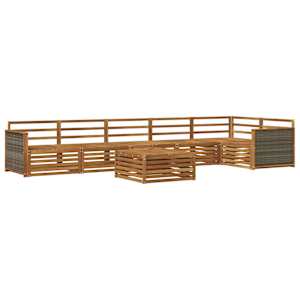 Zunanja garnitura za sedenje 7 pcs Naravna Masiven les akacije