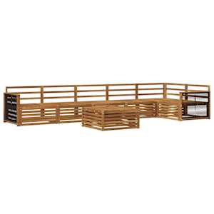 Zunanja garnitura za sedenje 7 pcs Naravna Masiven les akacije