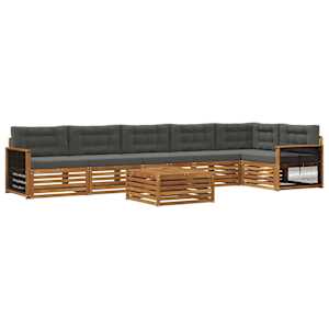 Zunanja garnitura za sedenje 7 pcs Naravna in antracitna