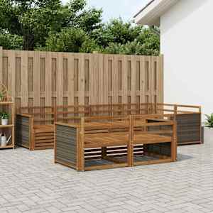 Zunanja garnitura za sedenje 7 pcs Naravna