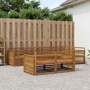 Zunanja garnitura za sedenje 7 pcs Naravna