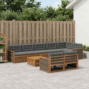 Zunanja garnitura za sedenje z blazino 9 pcs