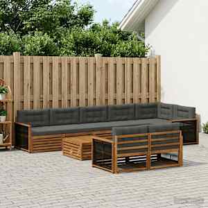 Zunanja garnitura za sedenje z blazino 9 pcs
