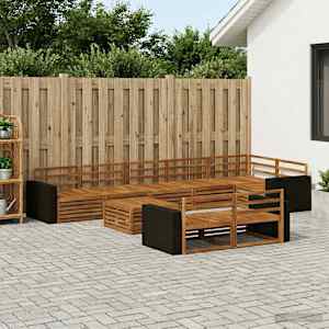 Zunanja garnitura za sedenje 9 pcs
